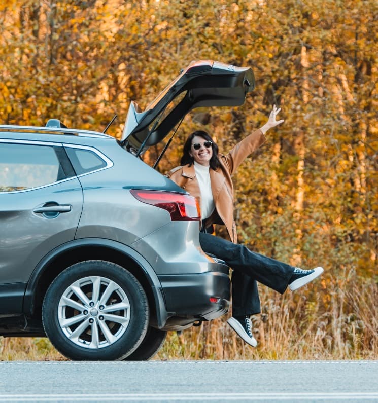 Comfy Rentals — happy customer with rental vehicle